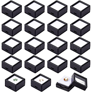 Acrylic Jewelry Box, with Sponge, Square, Black, 2.95x2.95x1.65cm(OBOX-WH0004-05A)