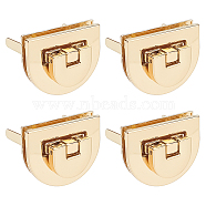 4 Sets Electroplate Alloy Bag Twist Lock Clasps, Handbags Turn Lock, Semicircle, Light Gold, 2.9x3.6x0.7cm, Hole: 21x6mm, 4sets(FIND-WR0004-26)