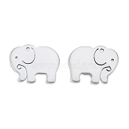 201 Stainless Steel Charms, Elephant, Stainless Steel Color, 12x15x1mm, Hole: 1.2mm(STAS-N098-126P)