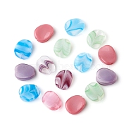 Czech Glass Beads, Opaque and Transparent Effect, Twist Oval, Mixed Color, 12x9x3mm, Hole: 0.8mm, about 120pcs/bag(GLAA-G077-16)