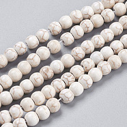 Synthetic Magnesite Beads Strands, Round, 6mm, Hole: 0.8mm, about 74~76pcs/strand, 16 inch(TURQ-6D-07)