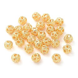 Rack Plating Brass Beads, Long-Lasting Plated, Round, Real 18K Gold Plated, 4mm, Hole: 0.8mm(KK-D097-11G-02)