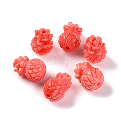 Synthetic Shell Dyed Beads, Pineapple, Tomato, 16x10.5mm, Hole: 1.6mm(SHEL-C007-01)