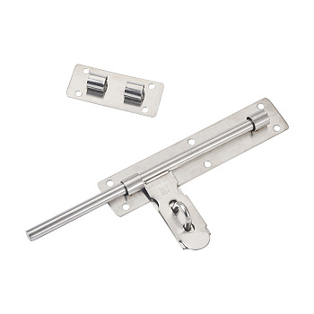 201 Stainless Steel Latch Lock Set, Stainless Steel Color, 258x100x23mm, Hole: 5.8mm, 85x38x15mm, Hole: 5.8mm 2pcs/set