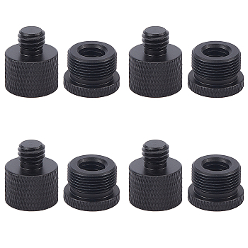 SUPERFINDINGS 10Pcs 2 Style Aluminum Alloy 3/8 Female to 5/8 Male Screw Adapter Thread, for Microphone Stand Mount to Camera Tripod Adapter, Black, 5pcs/style