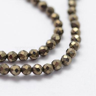 Natural Pyrite Beads Strands(G-K185-03)-3