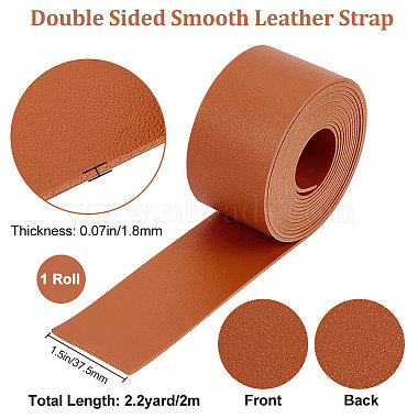 2M Flat Double Face Lychee Pattern Imitation Leather Band(LC-WH0010-01B-04)-2