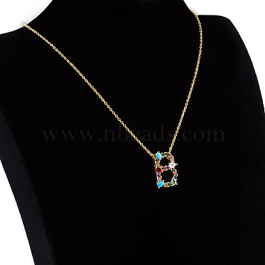 ожерелья с подвесками из золотой латуни с микропаве и кубическим цирконием(NJEW-S069-JN002-B)-2
