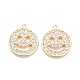 Brass Micro Pave Clear Cubic Zirconia Charms Pendants(ZIRC-K086-26G)-1