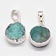 Electroplated Natural & Dyed Druzy Agate Pendants(G-N0167-018A)-2