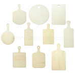 10Pcs 10 Styles Rectangle Wooden Mini Cutting Board with Handle, Unfinished Wood Craft Paddle for Painting DIY Kitchen Home Decor, Linen, 220~300x90~157x3mm, 1pc/style(AJEW-CJ0001-51)