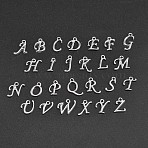 Platinum Plated Alloy Letter Pendants, Rack Plating, Cadmium Free & Lead Free, Random Mixed Letters, 12~17x4~15x2mm, Hole: 1.5mm(PALLOY-J718-01P)