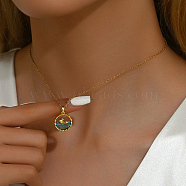 Brass Dreamy Dolphin Pendant Necklace, Valentine's Day Elegant Gift for Women, Golden(HZ6201-2)