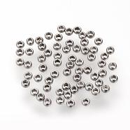 304 Stainless Steel Spacer Beads, Rondelle, Stainless Steel Color, 1.5x0.8mm, Hole: 0.8mm(STAS-R065-80)