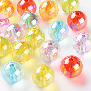 Transparent Acrylic Beads, AB Color Plated, Round, Mixed Color, 20x19mm, Hole: 3mm, about 111pcs/500g(MACR-S370-B20)
