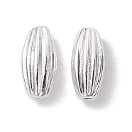 Alloy Beads, Rice, Long-Lasting Plated, Silver, 10x4.5mm, Hole: 0.6mm(FIND-B029-48S)