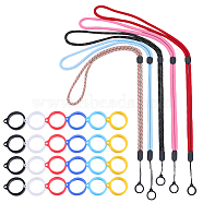5Pcs 5 Colors Nylon Cord Neck Straps, Electronic Cigarette Lanyard Strap, with Plastic & Silicone Findings and 36Pcs 6 Colors Silicone Pendant, Mixed Color(DIY-GF0008-28)