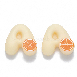 Resin Cabochons, Letter A with Grapefruit, Light Yellow, 19x18x6mm(CRES-N022-30A)