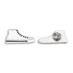 Shoes Shape Enamel Pin, Platinum Plated Alloy Badge for Backpack Clothes, Nickel Free & Lead Free, Creamy White, 20x39.5mm(JEWB-N007-216)