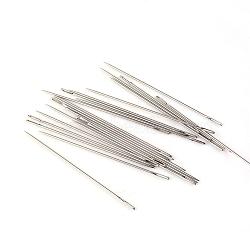 Iron Tapestry Needles, Platinum, 75x1mm, Hole: 6x0.5mm, about 24pcs/bag(IFIN-R219-17)
