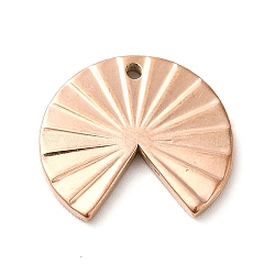 Ion Plating(IP) 304 Stainless Steel Pendants, Fan Charm, Rose Gold, 18x20x2mm, Hole: 1.3mm(STAS-M312-01B-RG)