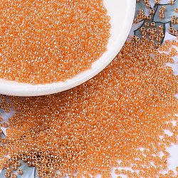 MIYUKI Round Rocailles Beads, Japanese Seed Beads, 11/0, (RR165) Transparent Light Orange Luster, 2x1.3mm, Hole: 0.8mm, about 1111pcs/10g(X-SEED-G007-RR0165)