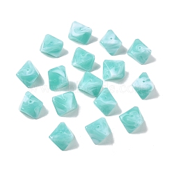 Opaque Acrylic Beads, Imitation Gemstone, Nuggets, Two Tone, Faceted, Turquoise, 11.5x19.5x21.5mm, Hole: 1.8mm, 179pcs/500g(OACR-D320-02O)