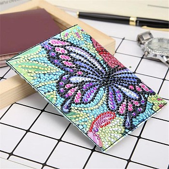DIY Diamond Painting Passport Cover Kits, including Resin Rhinestones, Diamond Sticky Pen, Tray Plate and Glue Clay, Colorful, 140x200mm