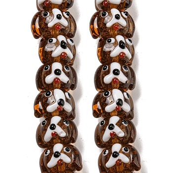 Handmade Lampwork Beads Strands, Dog, Camel, 11~12x15~17x14~15.5mm, Hole: 1.6~1.8mm, about 35pcs/strand, 17.32 inch(44cm)
