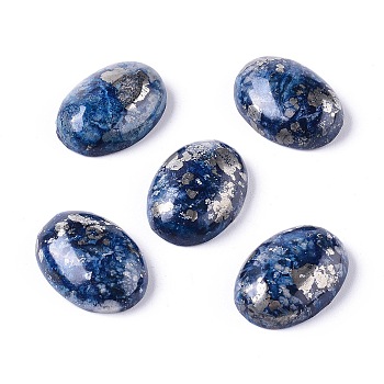 Synthetic Gemstone Cabochons, Dyed, Oval, Marine Blue, 25x18x7~7.5mm