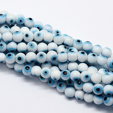 White Evil Eye Lampwork Beads