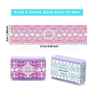 PANDAHALL ELITE 90Pcs 9 Colors Lace Style Handmade Soap Paper Tag(DIY-PH0005-37)-2