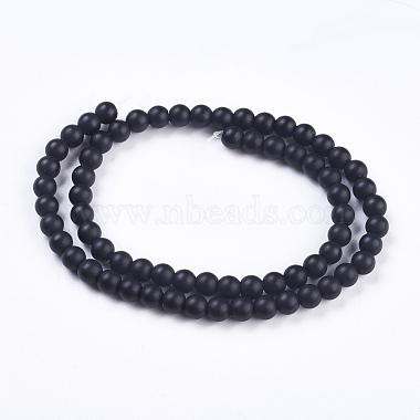Chapelets de perles en pierre noire synthétique(G-R345-6mm-38-1)-2