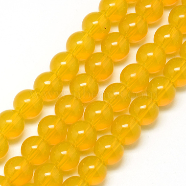 8mm Gold Round Glass Beads