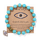 Natural Stone Beaded Bracelet with Vintage Evil Eye Pendant - Versatile Handmade Jewelry(ST2180194)-1