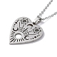 Hollow Heart 304 Stainless Steel Pendant Necklaces(NJEW-C033-01C-P)-1
