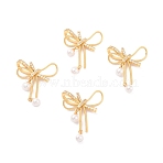 Eco-Friendly Brass Micro Pave Cubic Zirconia and Glass Beads Pendants, Long-Lasting Plated, Lead Free & Cadmium Free & Nickel Free, Real 18K Gold Plated, 40x30x18mm, Hole: 5x3.5mm(KK-K268-40G)