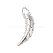 Tibetan Style Alloy Pendants, Platinum, Wolf Tooth, 40x12x8mm, Hole: 6x4mm(FIND-Z053-03P-04)