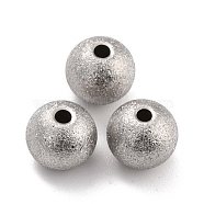 201 Stainless Steel Beads, Round, Stainless Steel Color, 7x6mm, Hole: 1.5mm(STAS-STAS-Z039-02G-P)
