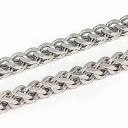 304 Stainless Steel Wheat Chains, Unwelded, Faceted, Stainless Steel Color, 4x4x1.4mm(CHS-L001-49-1.4mm)