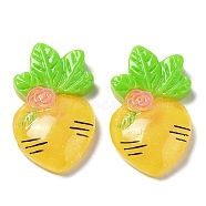 Translucent Resin Cabochons, Glitter Carrot, Yellow, 23.5x14x5mm(CRES-D018-05D)