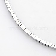 Electroplate Non-magnetic Synthetic Hematite Beads Strands, Cube, Platinum Plated, 1.5x1.5x1.5mm, Hole: 0.5mm(G-J212E-01)