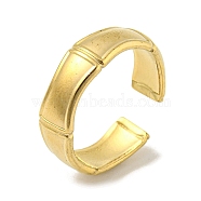 304 Stainless Steel Open Cuff Ring, Bamboo, Golden, US Size 7 1/4(17.5mm)(RJEW-C067-03G)