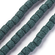 Natural Lava Rock Beads Strands, Dyed, Column, Dark Slate Gray, 8~8.5x8~8.5mm, Hole: 2mm, about 46 pcs/Strand, 15.35 inch(39 cm)(G-F671-04A-04)