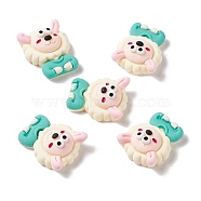 Opaque Resin Cabochons, Sheep, Turquoise, 22x18x10mm(RESI-G036-A01)
