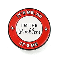 It's Me Alloy Badges, Word Enamel Pins for Suit Shirt Collar, Black, Red, 30x30x1.5mm(JEWB-M041-02X)