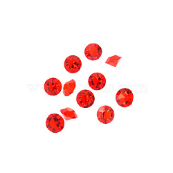 Glass Rhinestone Cabochons, DIY Accessories for Jewelry Pendant Making, Birthstone Color Style Rhinestone, Diamond Shape, Light Siam, 3mm, 20pcs/bag(GLAA-TAC0005-3mm-07)