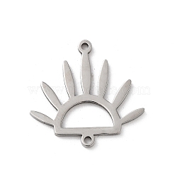 304 Stainless Steel Connector Charms, Sun Links, Stainless Steel Color, 18.5x19x1mm, Hole: 1.2mm(STAS-R226-06P)
