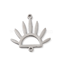 Non-Tarnish 304 Stainless Steel Connector Charms, Sun Links, Stainless Steel Color, 18.5x19x1mm, Hole: 1.2mm(STAS-R226-06P)