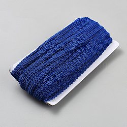 25M Polyester Braided Lace Trim, Sewing Centipede Lace Ribbon, for Clothes Accessories and Curtains Accessories, Blue, 1/4 inch(8mm), about 27.34 Yards(25m)/Set(OCOR-WH0082-300C)